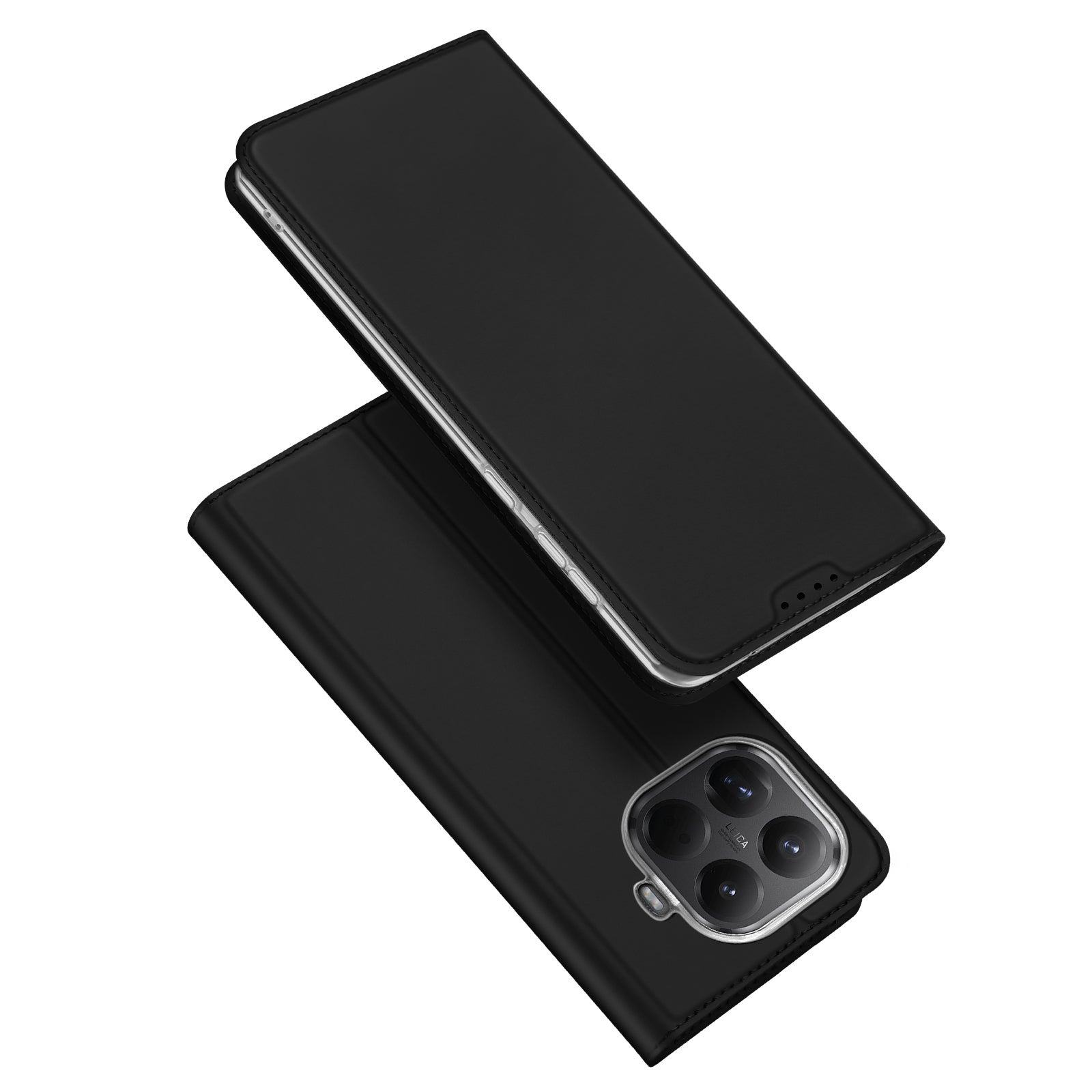 For Xiaomi 15T Pro Case Leather Stand Cover Card Holder - Black