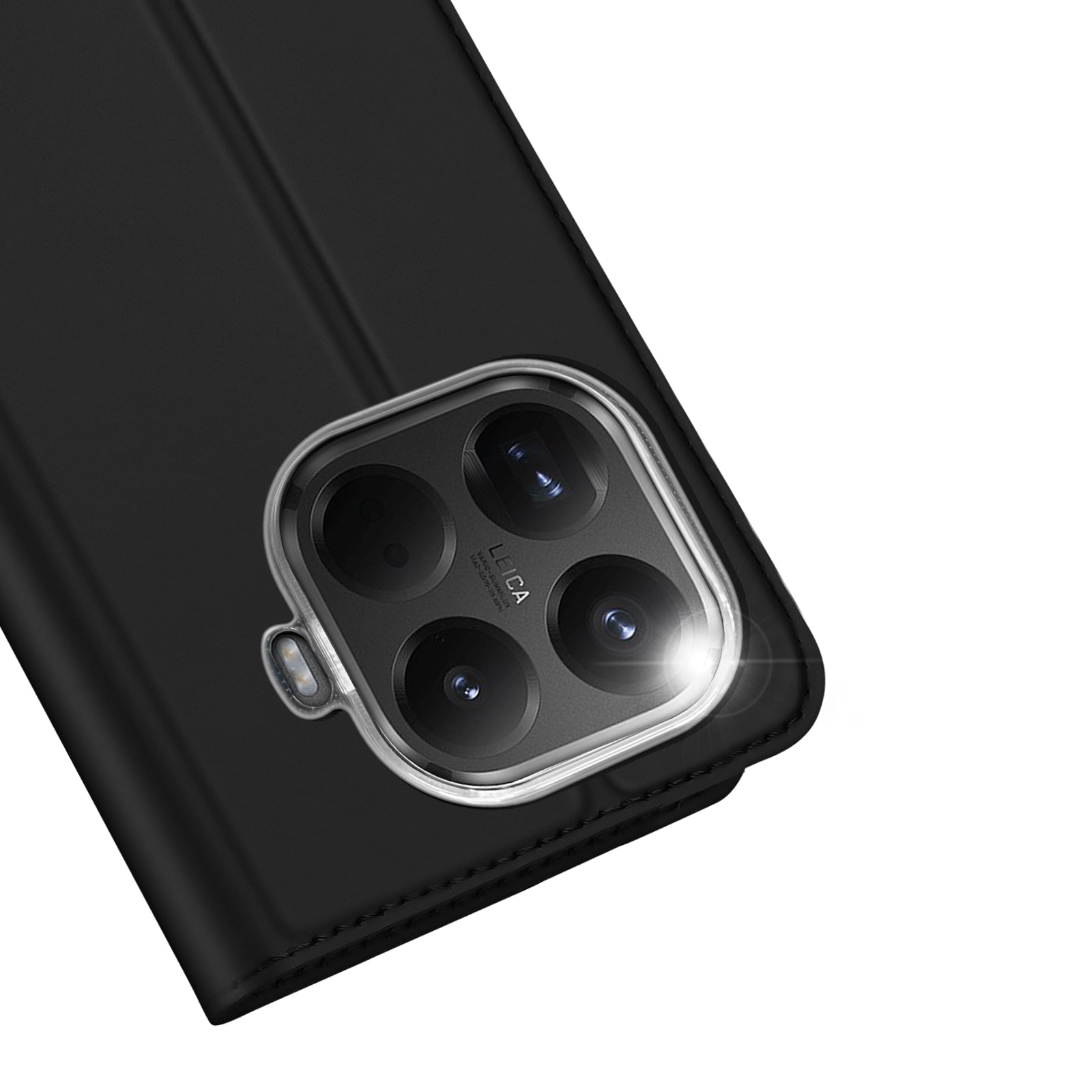 For Xiaomi 15T Pro Case Leather Stand Cover Card Holder - Black