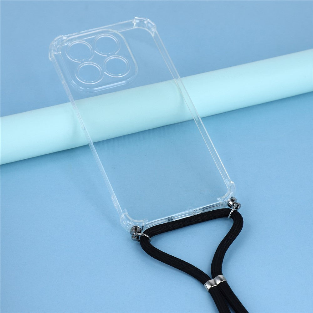 For Xiaomi 15T Case Reinforced Corner TPU Clear Phone Cover with Lanyard