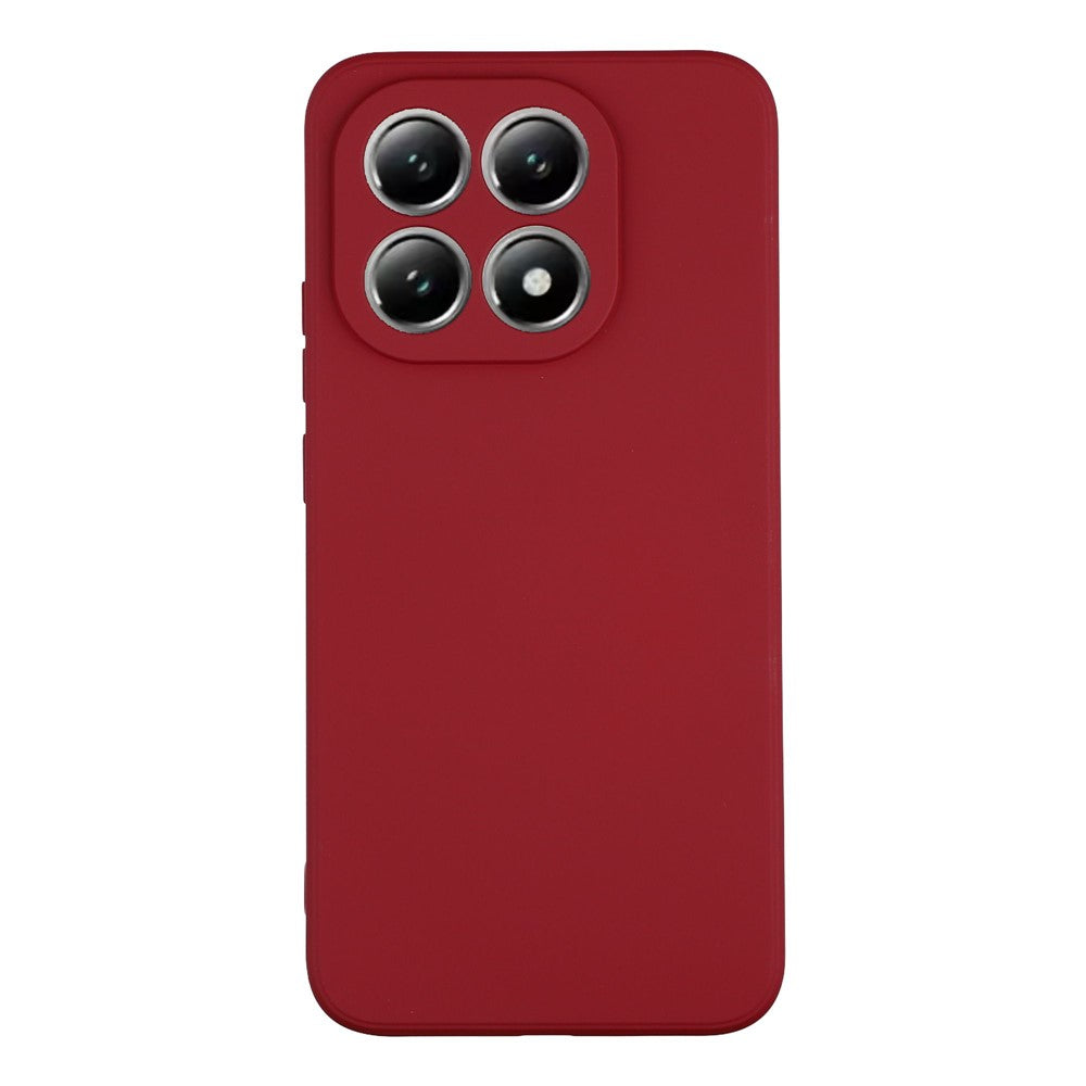For Xiaomi 15T Case TPU Back Soft Protective surface Fiber Lining Phone Cover - Wine Red