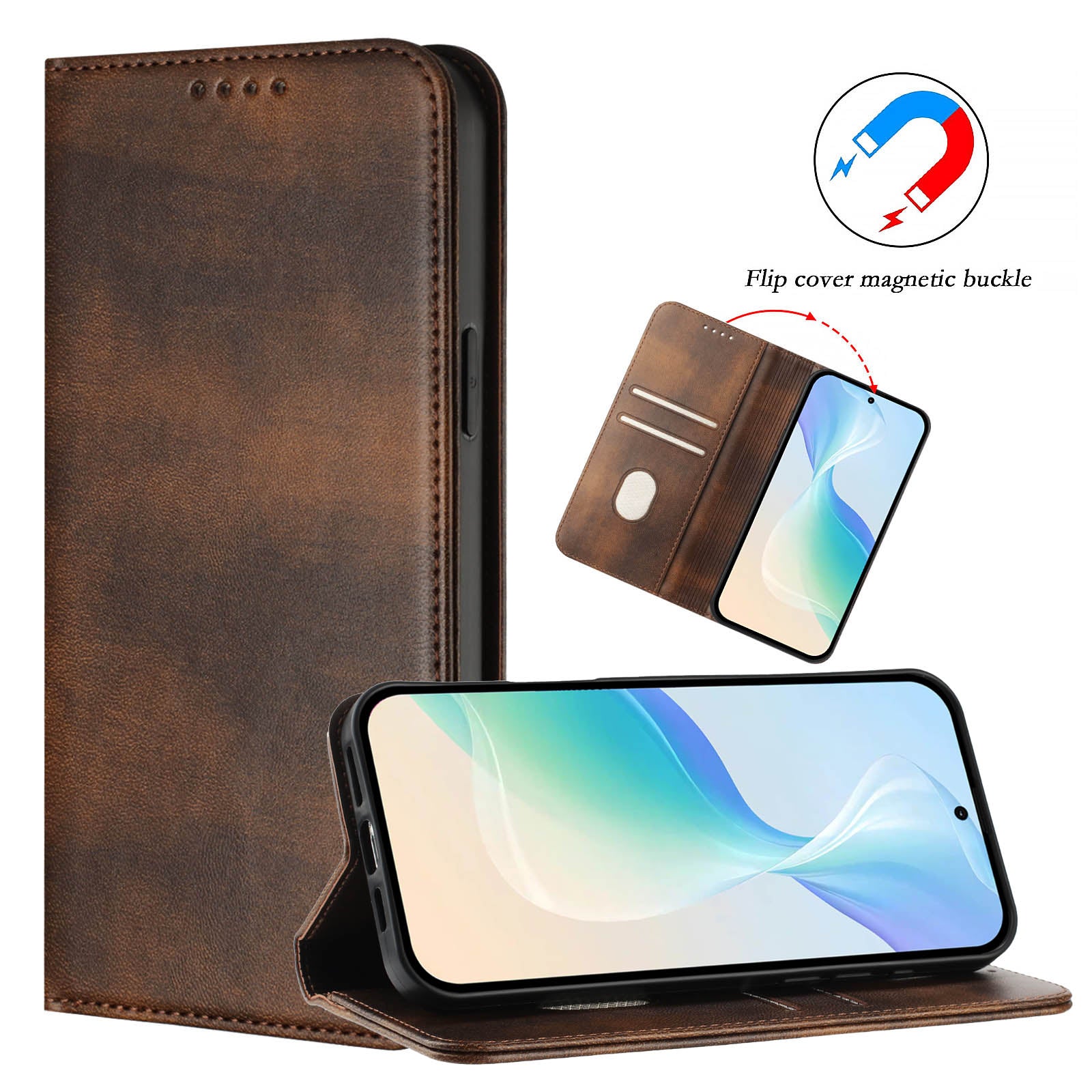 For Motorola Edge 70 5G Wallet Cases Retro Texture Leather Phone Cover - Brown