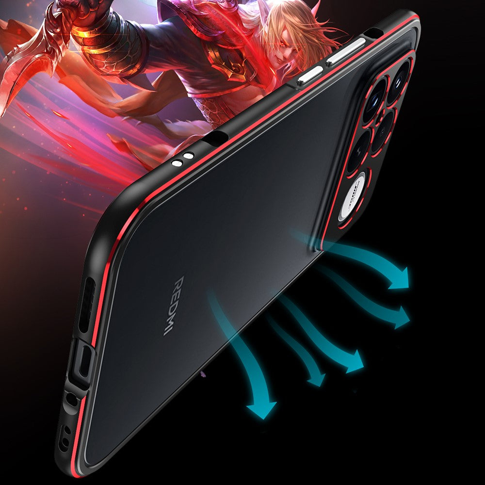 For Xiaomi Redmi K90 Pro Max 5G / Poco F8 Ultra Bumper Case Metal Frame Phone Cover with Camera Lens Guard - Blue / Silver