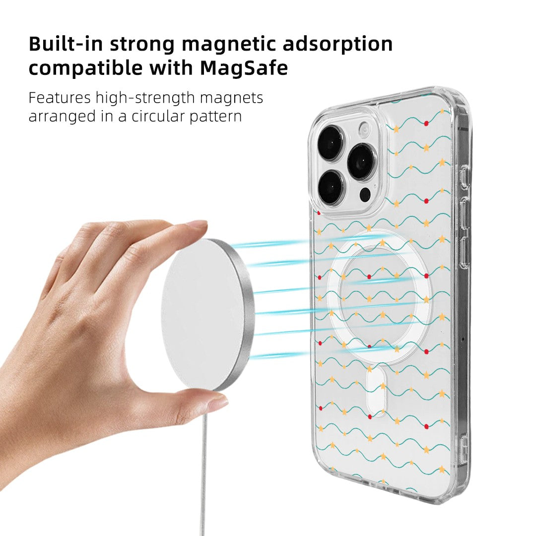 For iPhone 16 Pro Max Case Clear Edge TPU + Acrylic Cover - Galaxy Sparkles