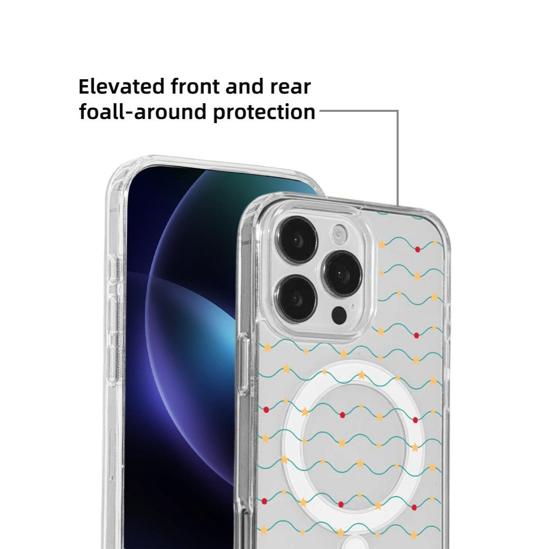 For iPhone 16 Pro Max Case Clear Edge TPU + Acrylic Cover - Galaxy Sparkles