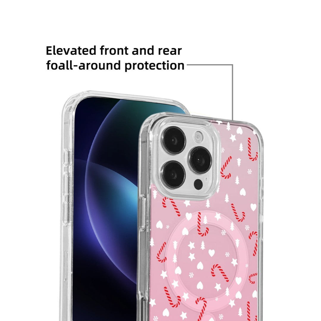 For iPhone 14 Pro Case Clear Edge TPU + Acrylic Cover - Pink Magic Wand