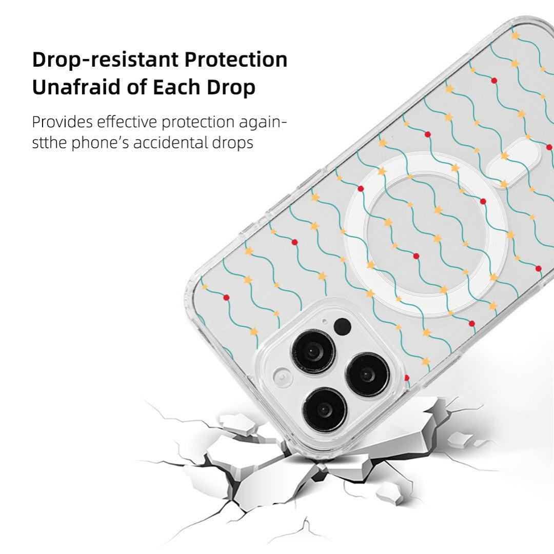 For iPhone 14 Pro Case Clear Edge TPU + Acrylic Cover - Galaxy Sparkles