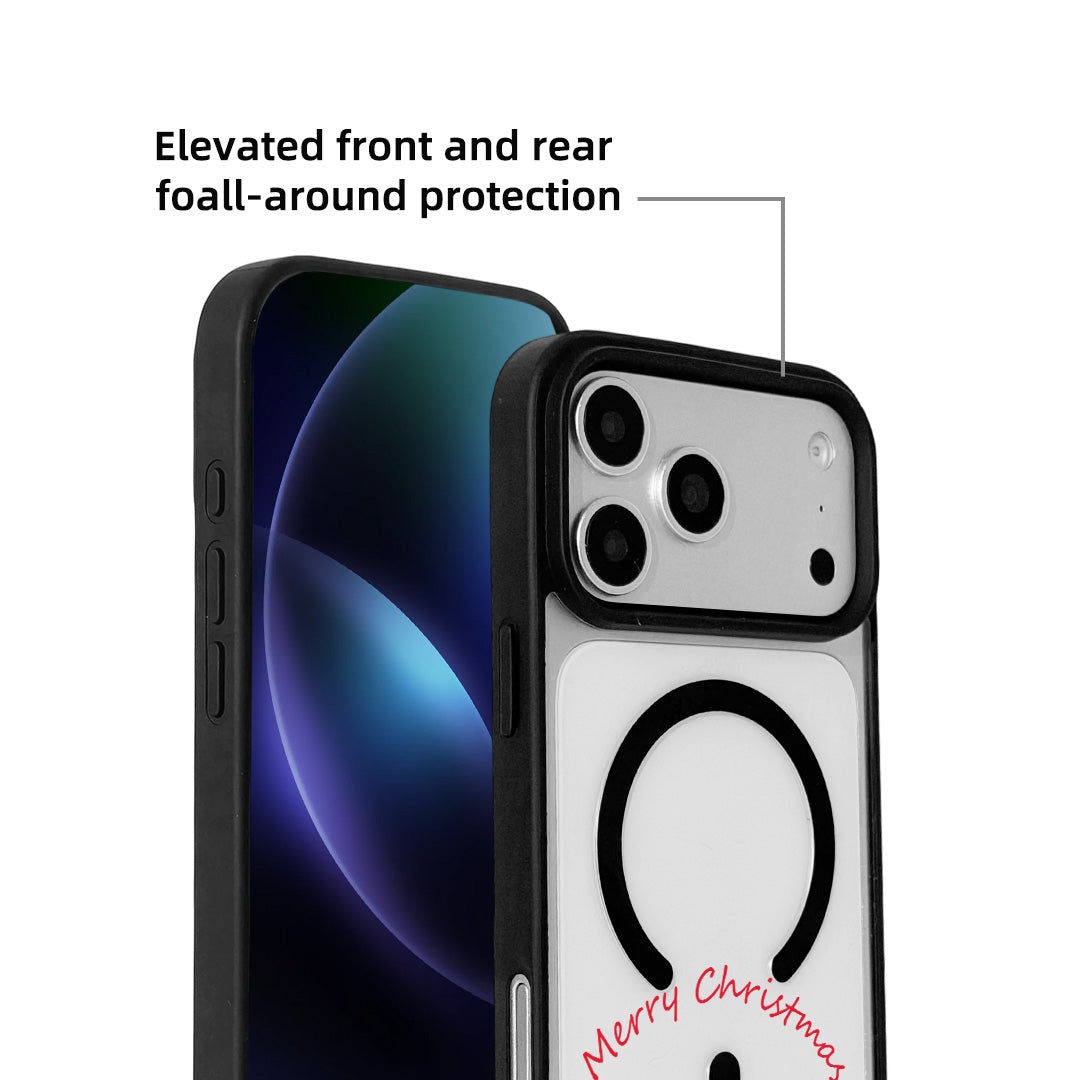 For iPhone 17 Pro Max Magnetic Case TPU + Acrylic Cover - Bear And Snowman