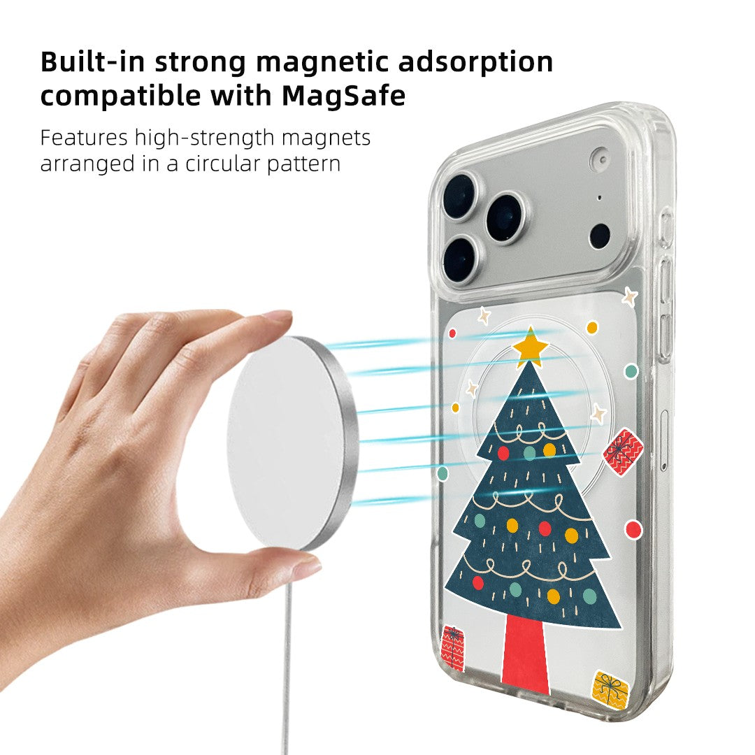 For iPhone 17 Pro Case Clear Edge TPU + Acrylic Cover - Minimalist Tree