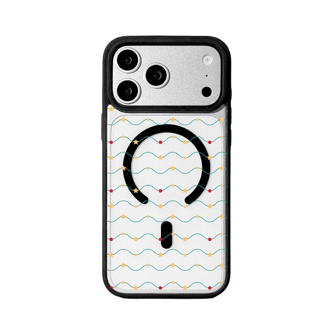 For iPhone 17 Pro Magnetic Case TPU + Acrylic Cover - Galaxy Sparkles