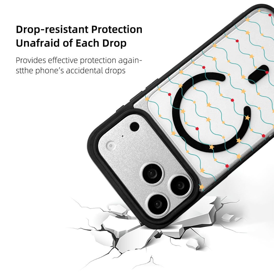 For iPhone 17 Pro Magnetic Case TPU + Acrylic Cover - Galaxy Sparkles