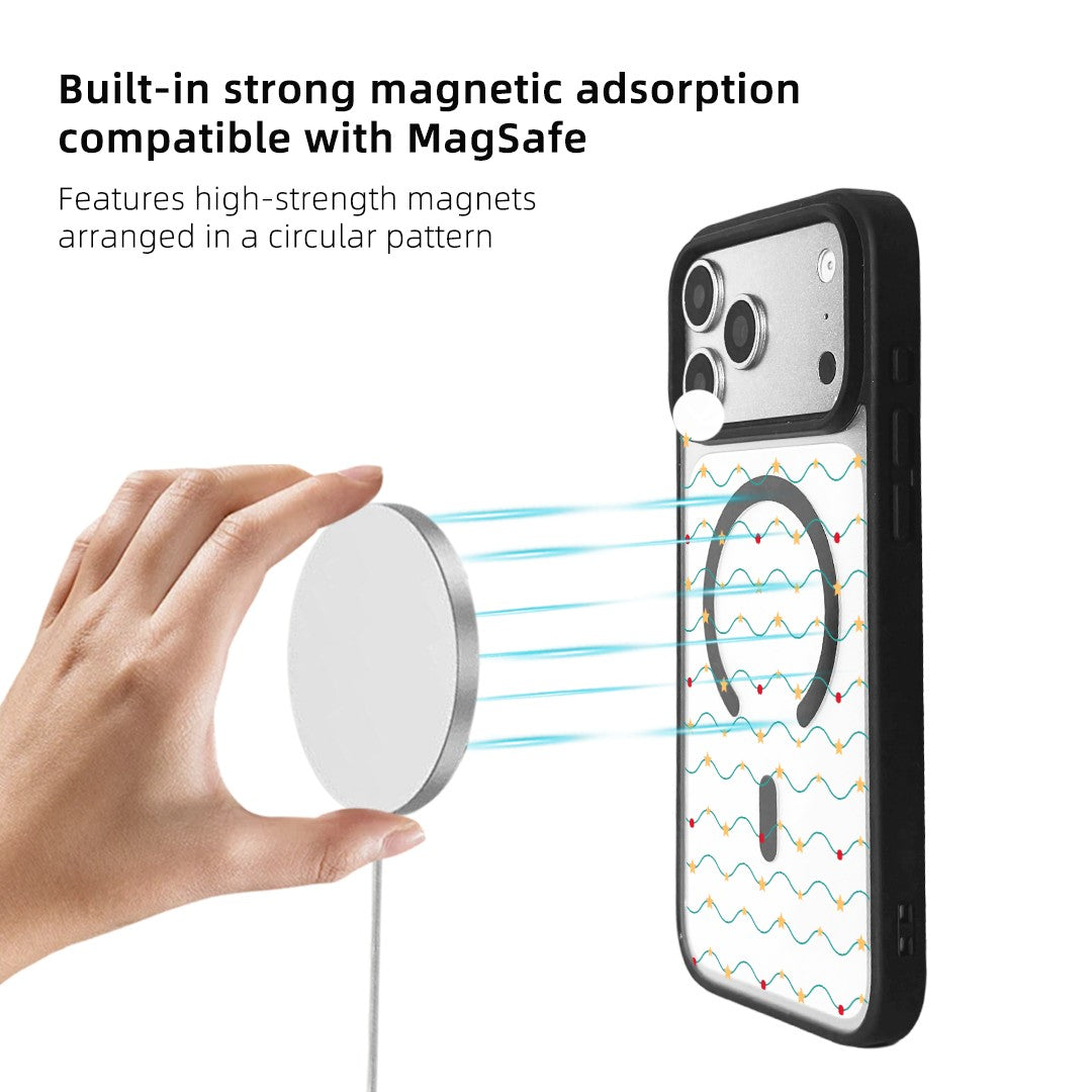 For iPhone 17 Pro Magnetic Case TPU + Acrylic Cover - Galaxy Sparkles