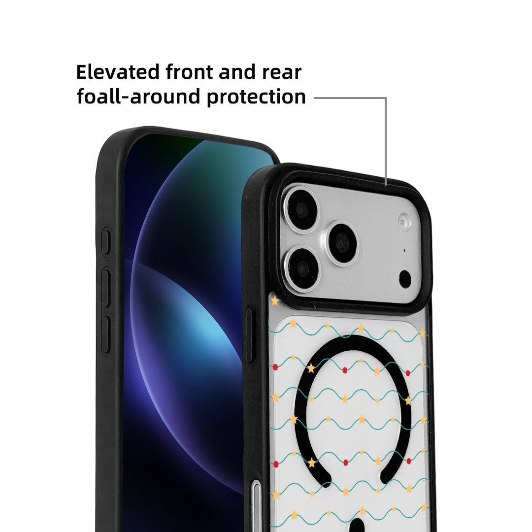 For iPhone 17 Pro Magnetic Case TPU + Acrylic Cover - Galaxy Sparkles