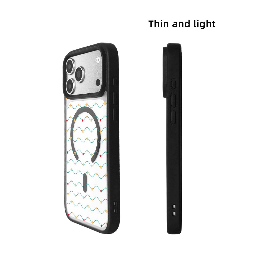 For iPhone 17 Pro Magnetic Case TPU + Acrylic Cover - Galaxy Sparkles