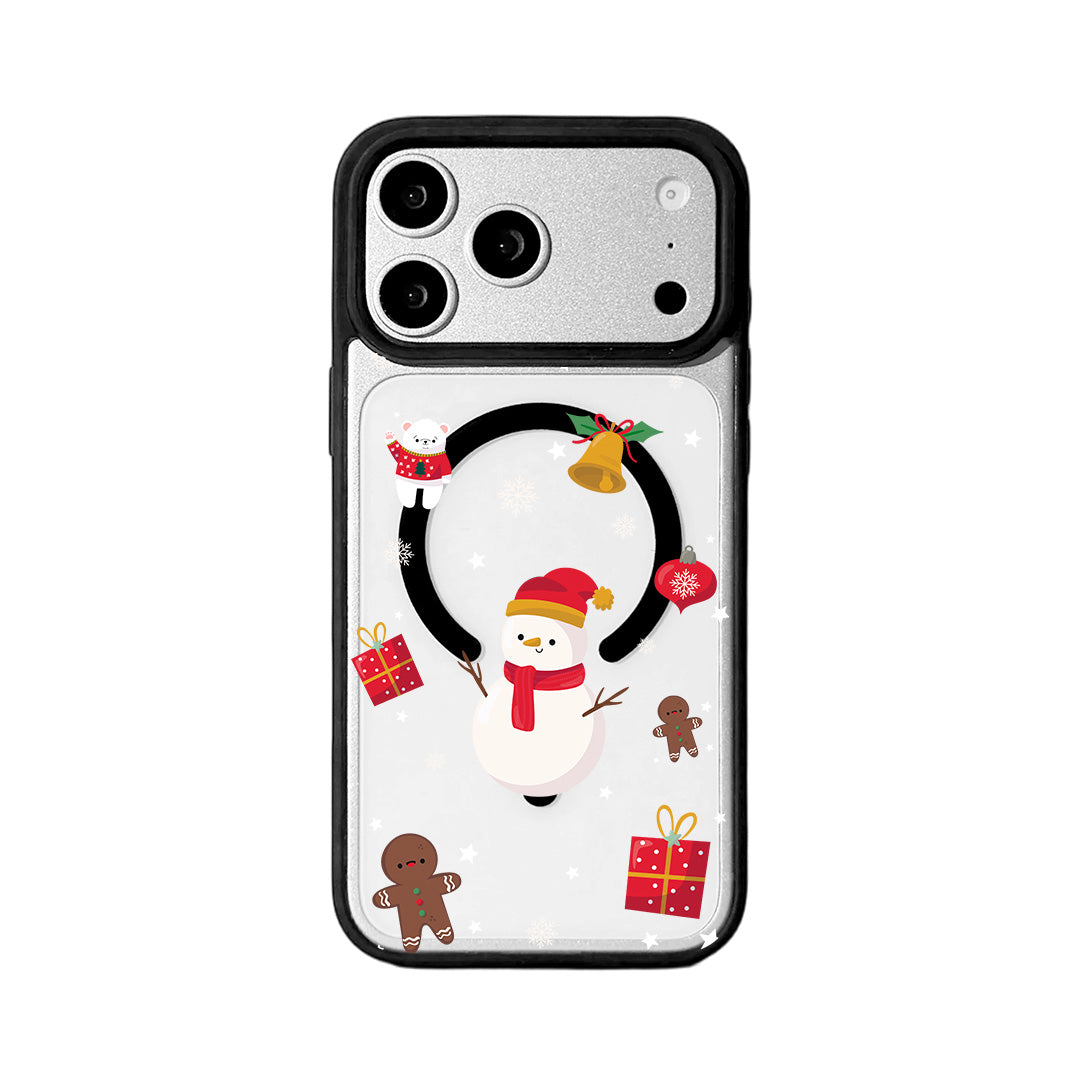 For iPhone 17 Pro Magnetic Case TPU + Acrylic Cover - Snowy Fun