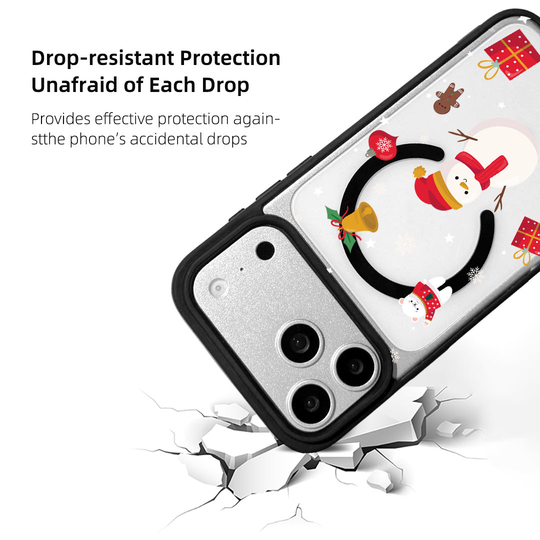 For iPhone 17 Pro Magnetic Case TPU + Acrylic Cover - Snowy Fun