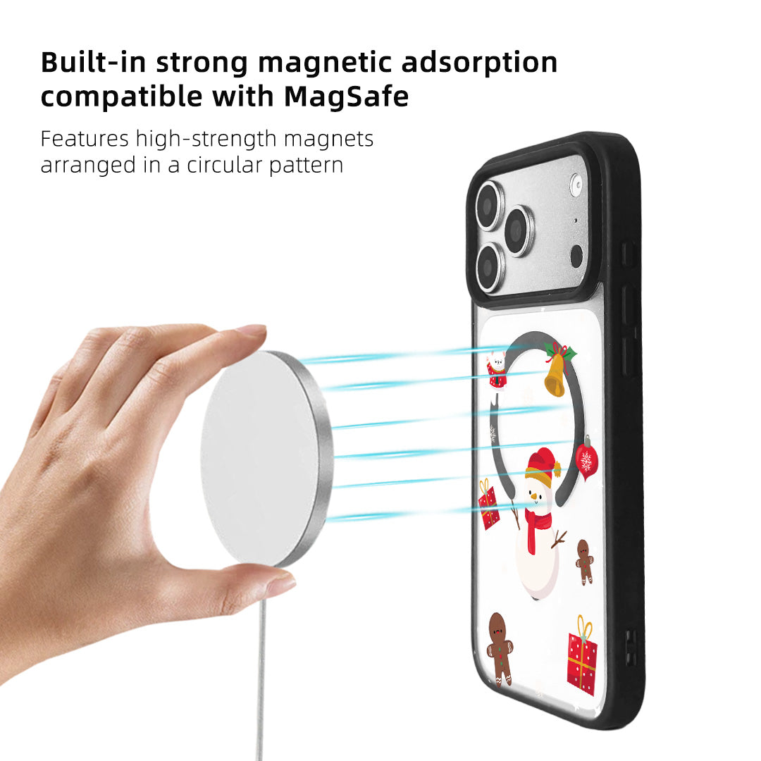 For iPhone 17 Pro Magnetic Case TPU + Acrylic Cover - Snowy Fun