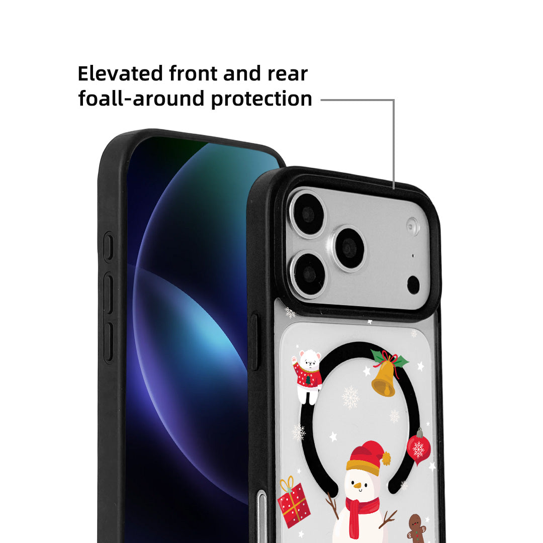 For iPhone 17 Pro Magnetic Case TPU + Acrylic Cover - Snowy Fun