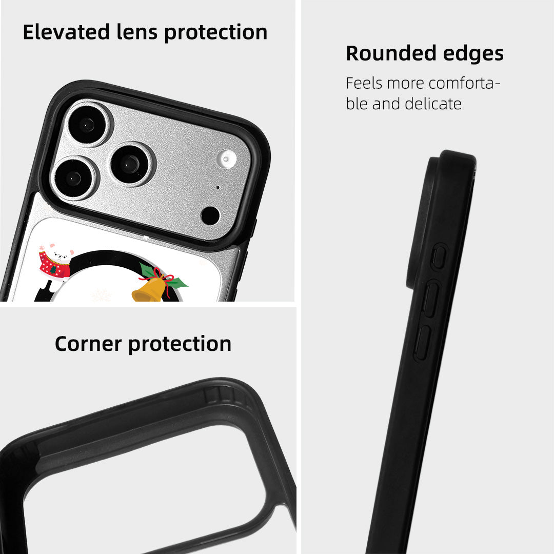 For iPhone 17 Pro Magnetic Case TPU + Acrylic Cover - Snowy Fun