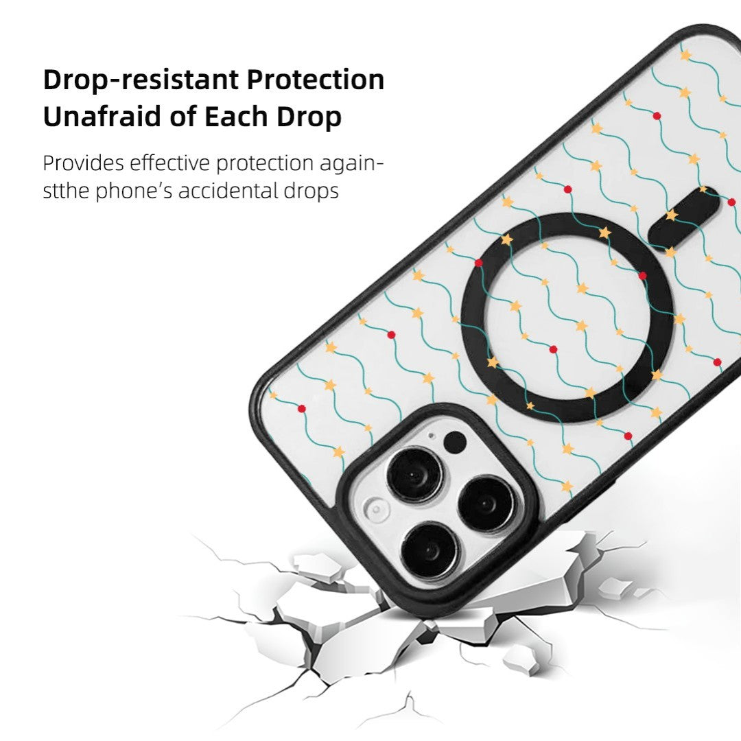 For iPhone 15 Pro Magnetic Case TPU + Acrylic Cover - Galaxy Sparkles