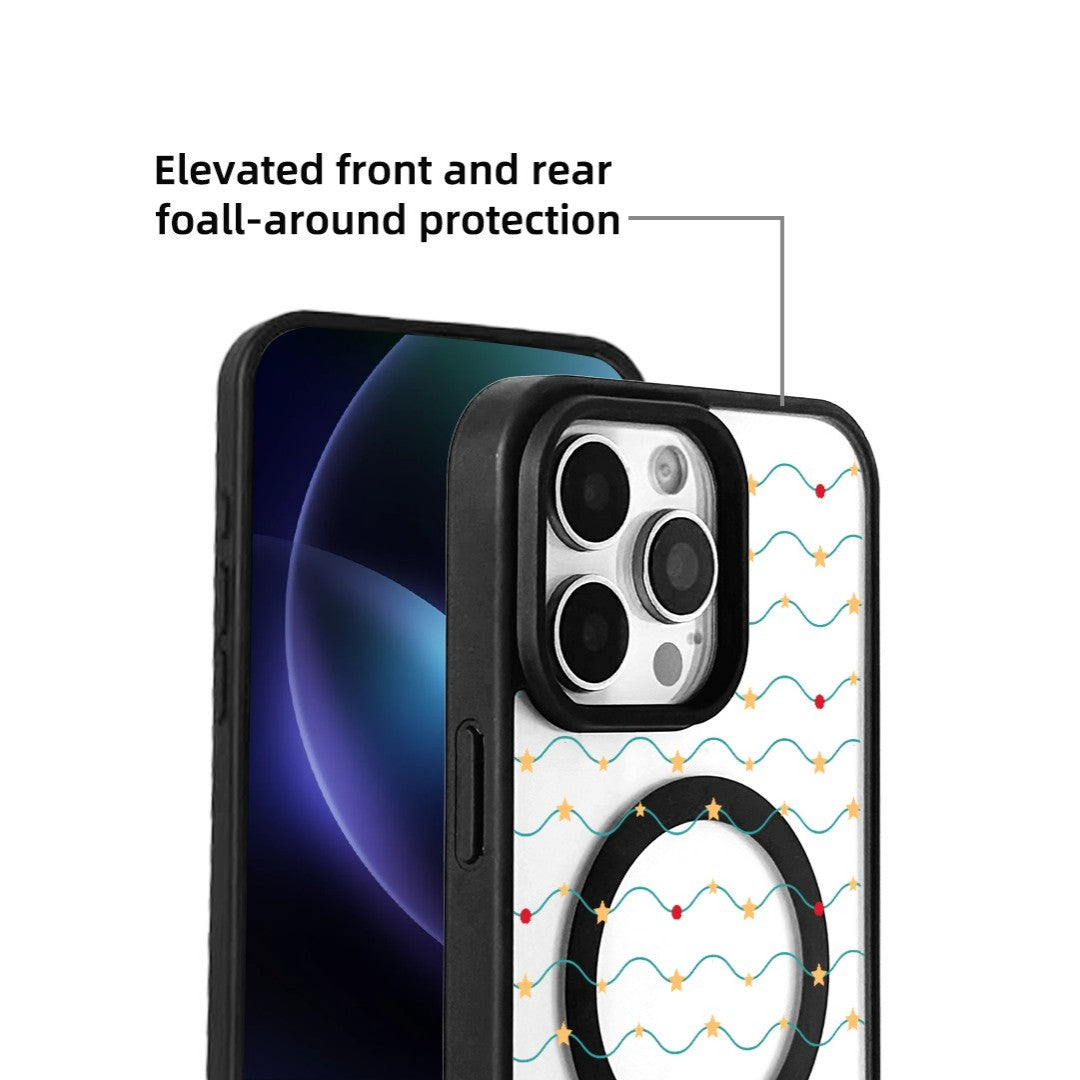 For iPhone 15 Pro Magnetic Case TPU + Acrylic Cover - Galaxy Sparkles