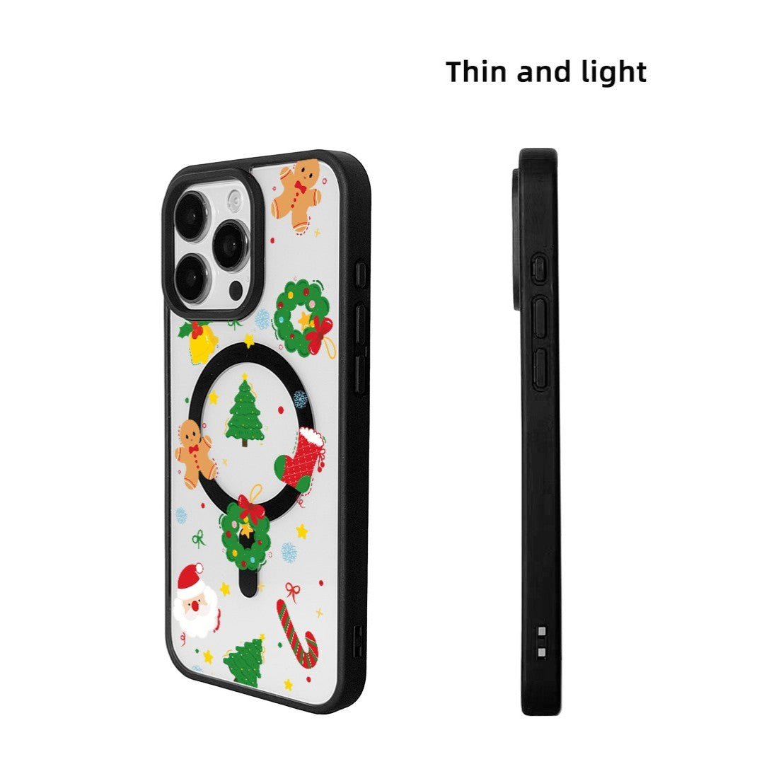 For iPhone 15 Pro Max Magnetic Case TPU + Acrylic Cover - 