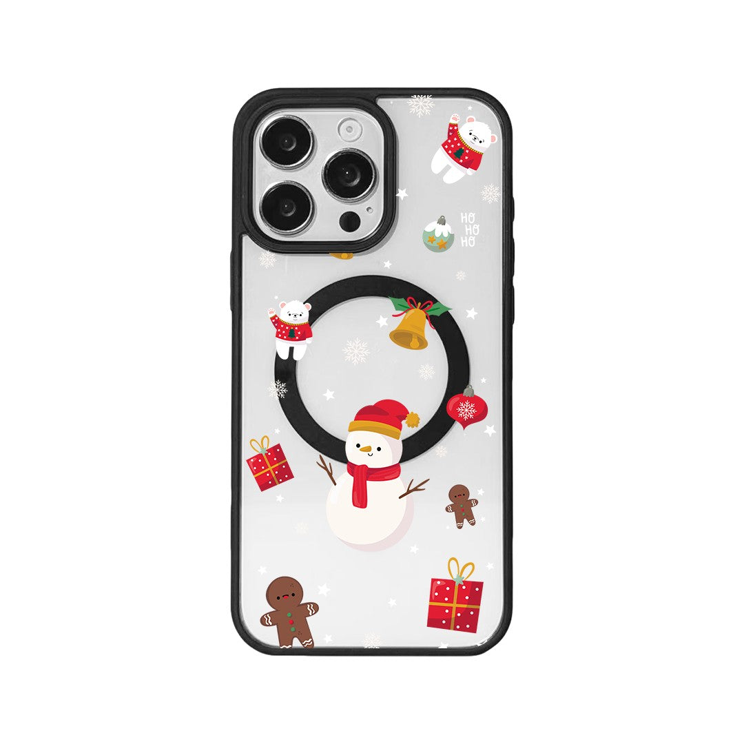 For iPhone 14 Pro Max Magnetic Case TPU + Acrylic Cover - Snowy Fun