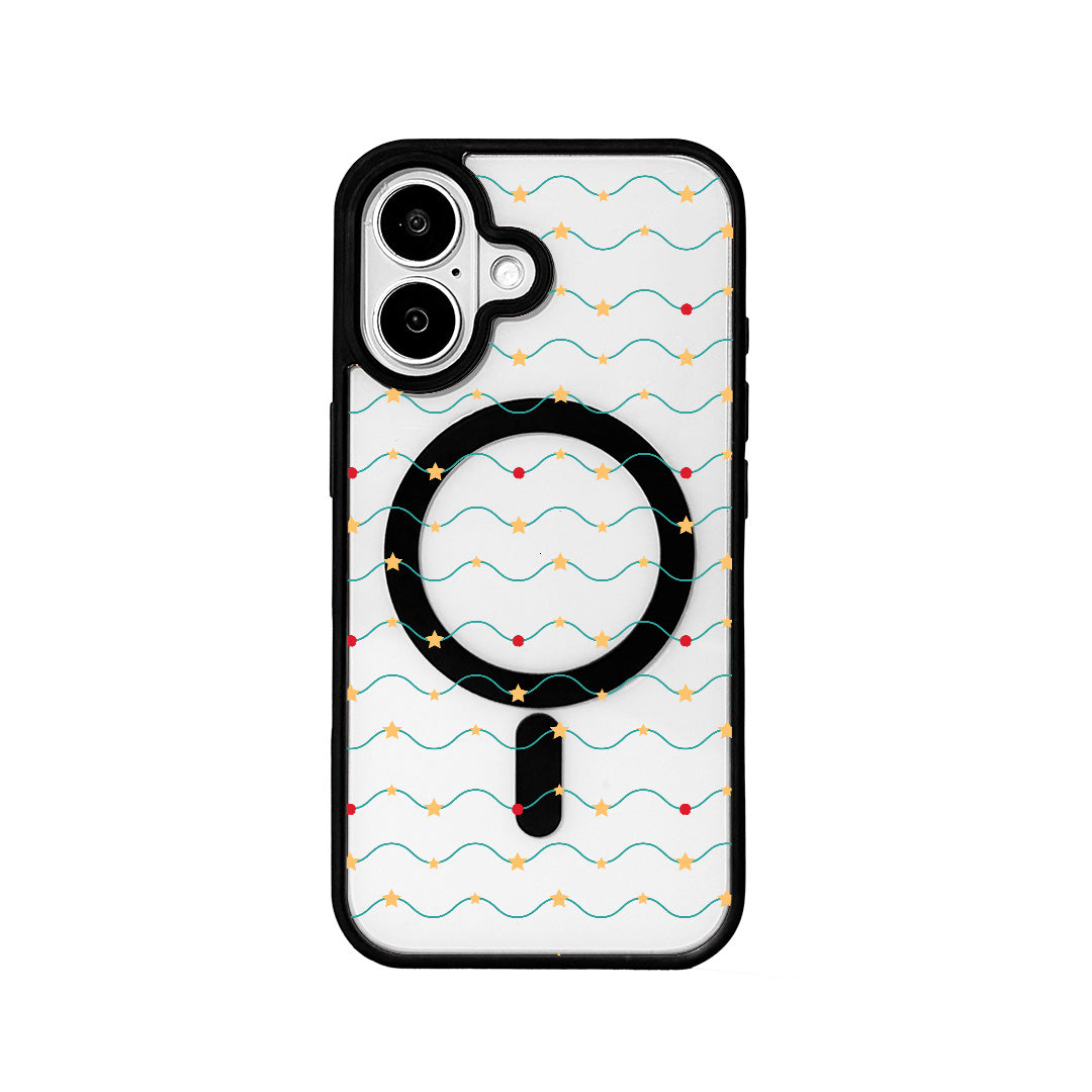 For iPhone 17 Magnetic Case TPU + Acrylic Cover - Galaxy Sparkles