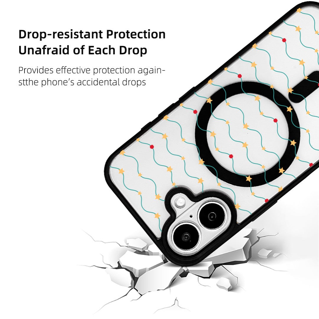 For iPhone 17 Magnetic Case TPU + Acrylic Cover - Galaxy Sparkles