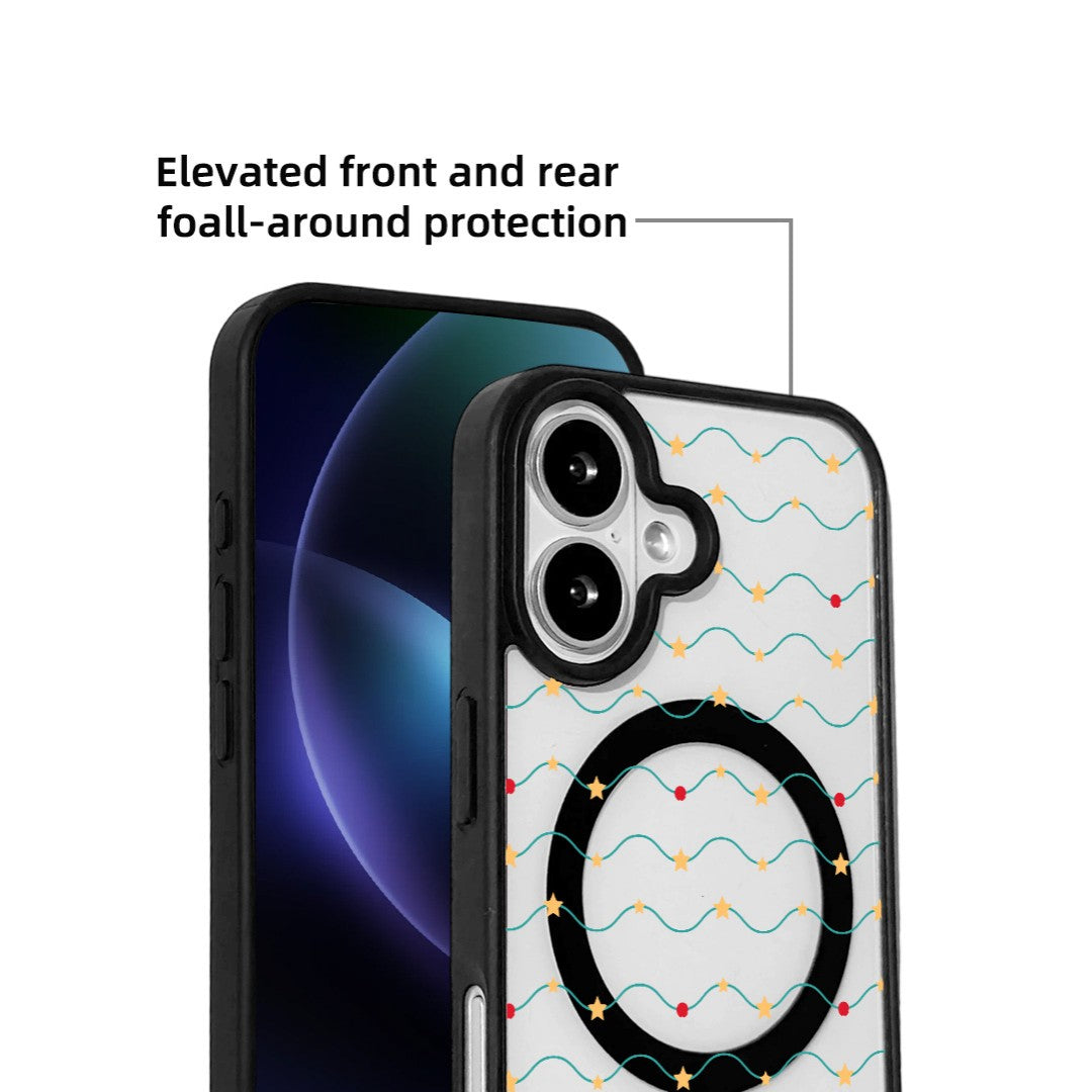 For iPhone 17 Magnetic Case TPU + Acrylic Cover - Galaxy Sparkles