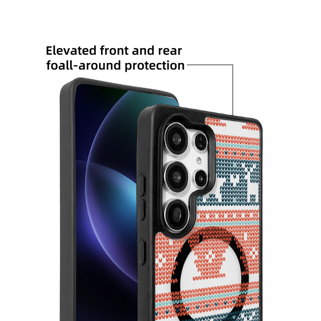 For Samsung Galaxy S24 Ultra Magnetic Case TPU + Acrylic Cover - Knitted Pattern