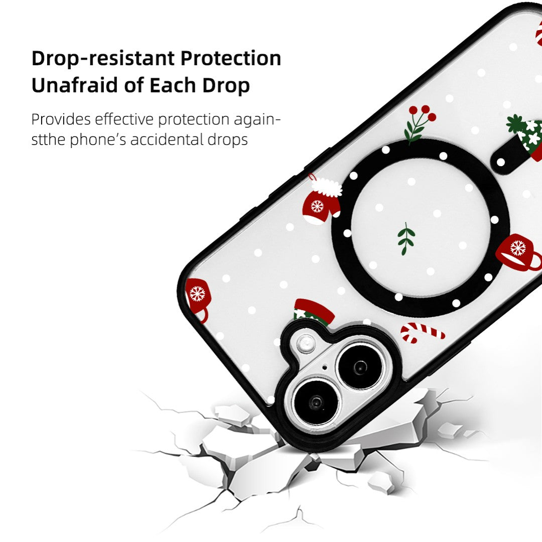 For iPhone 16 Magnetic Case TPU + Acrylic Cover - Season