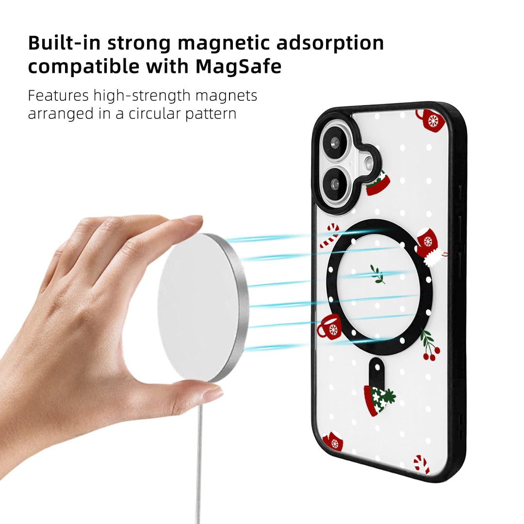 For iPhone 16 Magnetic Case TPU + Acrylic Cover - Season