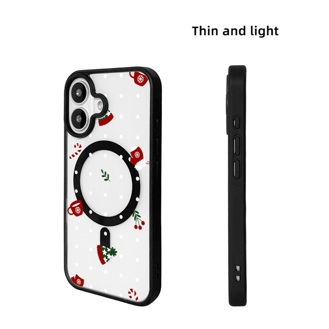 For iPhone 16 Magnetic Case TPU + Acrylic Cover - Season