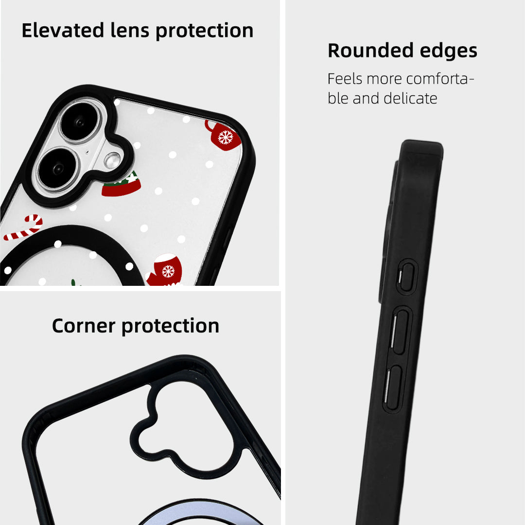 For iPhone 16 Magnetic Case TPU + Acrylic Cover - Season