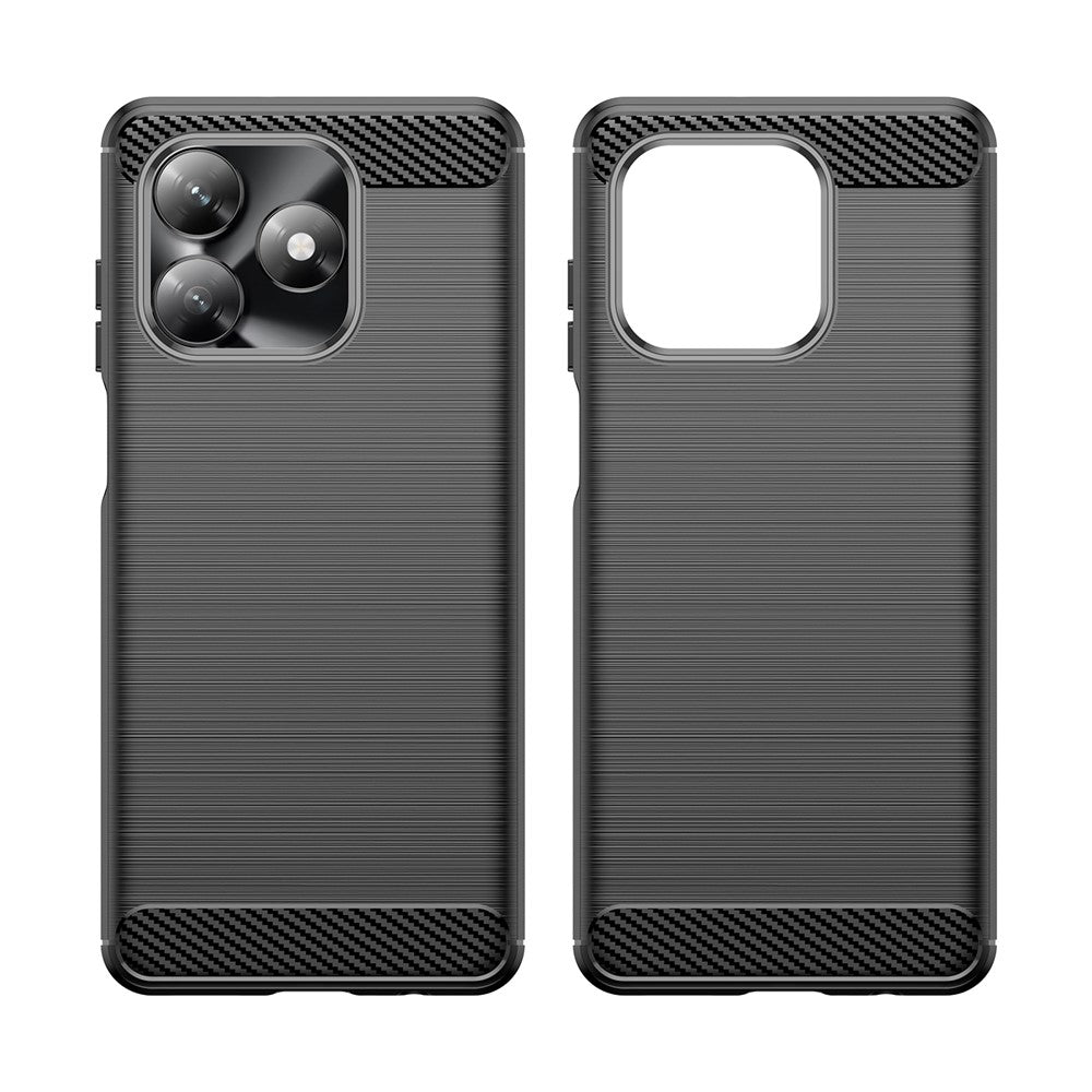 For Honor X5c 4G / X5c Plus 4G Case Protective Phone Cover Carbon Fiber Texture Brushed - Black