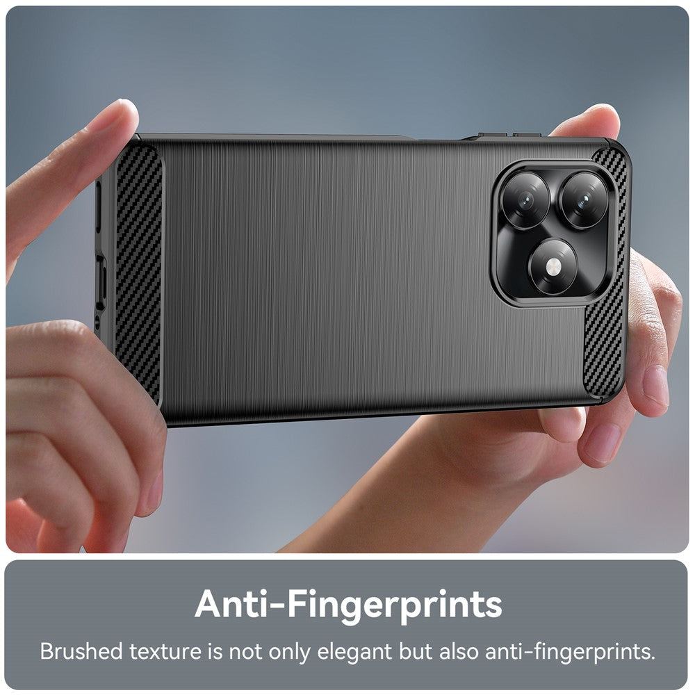 For Honor X5c 4G / X5c Plus 4G Case Protective Phone Cover Carbon Fiber Texture Brushed - Black