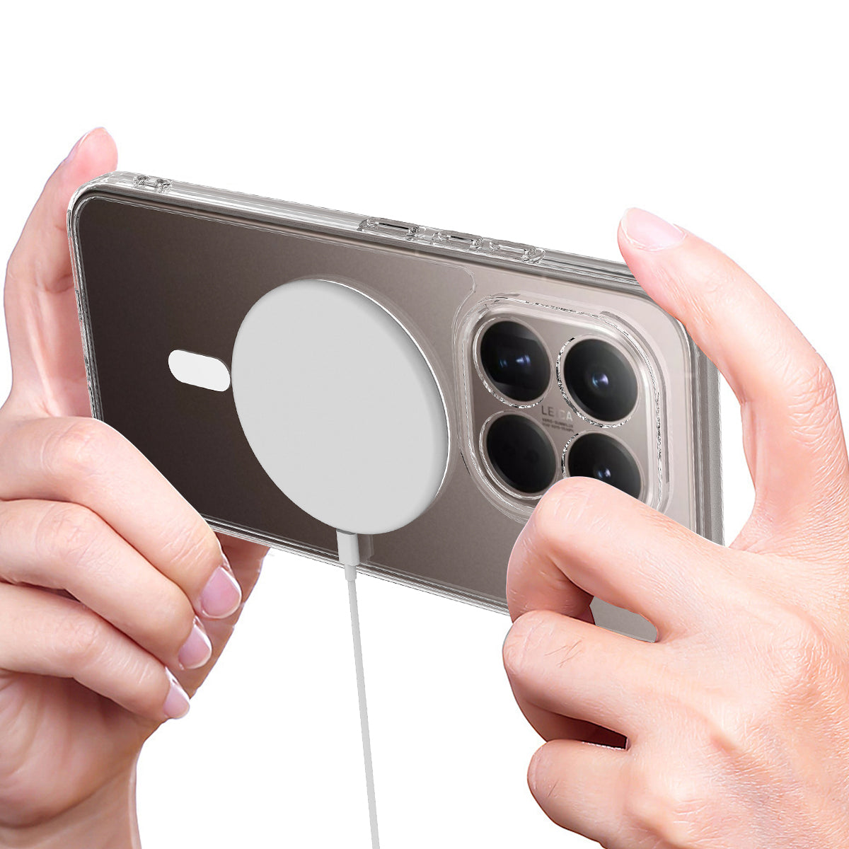 For Xiaomi 15T Pro Clear Phone Magnetic Case TPU+Acrylic Back Cover - Clear