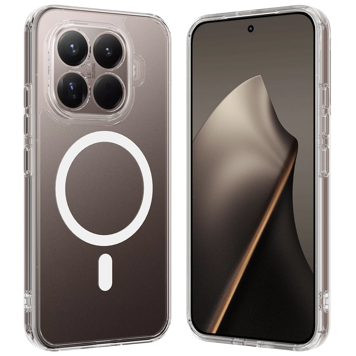 For Xiaomi 15T Pro Clear Phone Magnetic Case TPU+Acrylic Back Cover - Clear