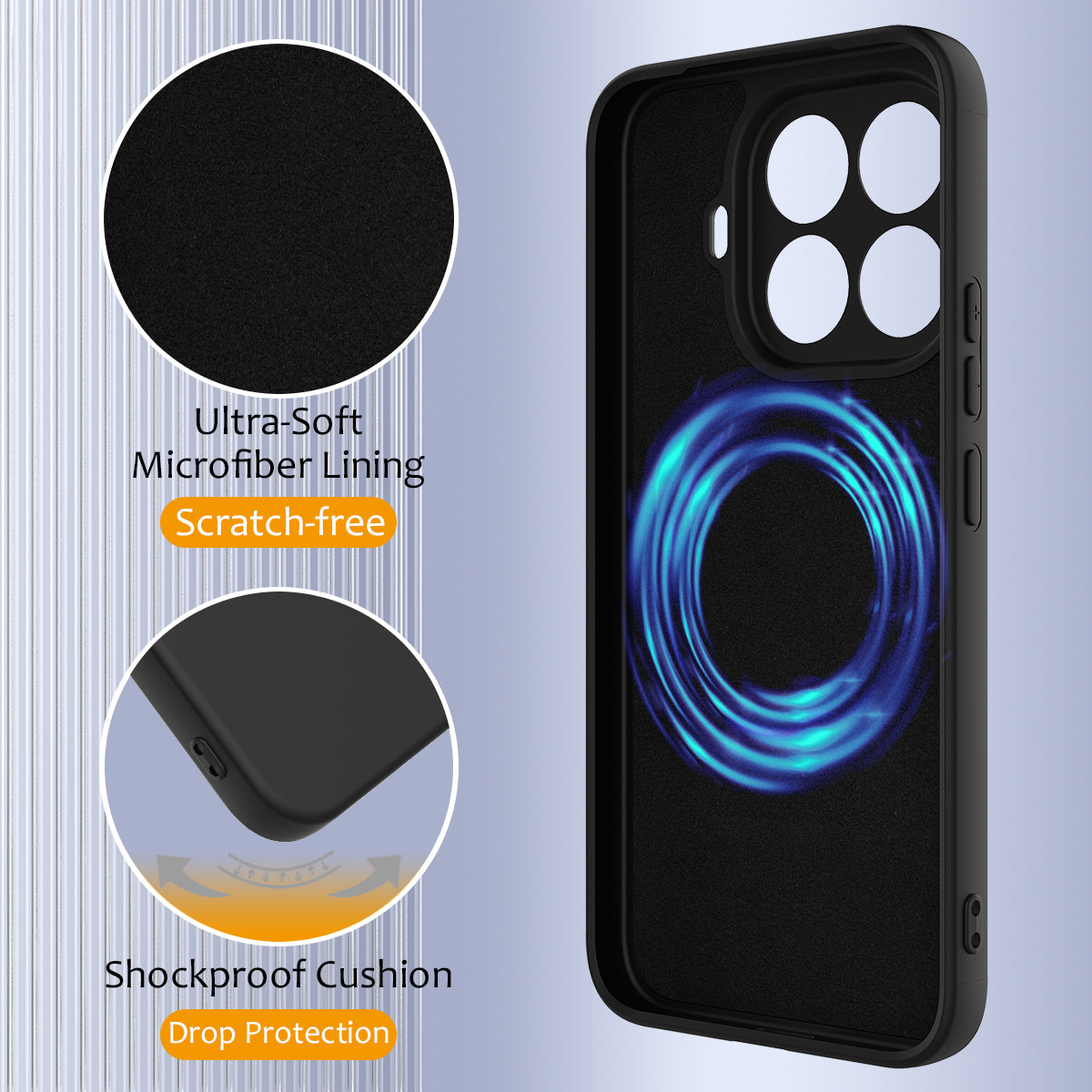 For Xiaomi 15T Pro Magnetic Case Liquid Silicone Phone Cover - Black