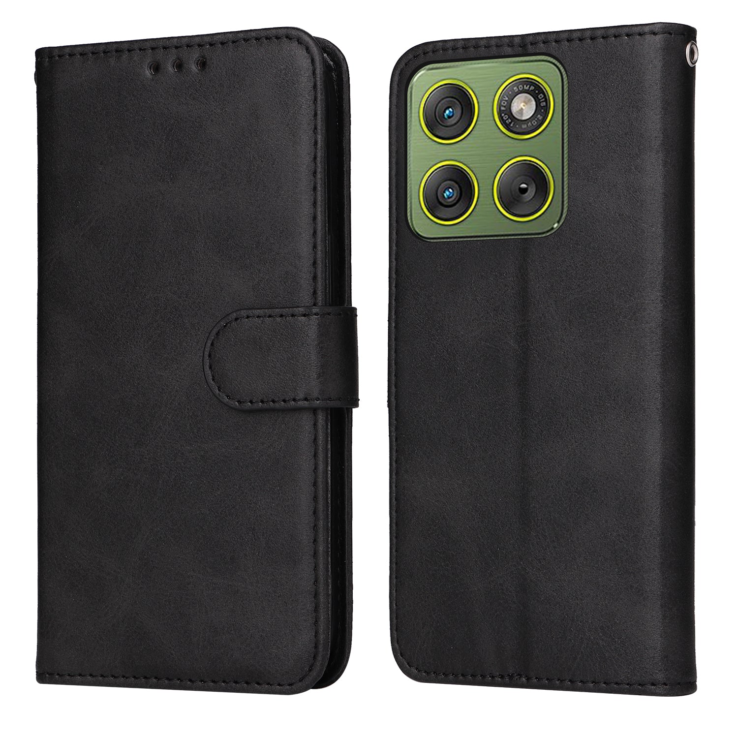 For Motorola Edge 70 5G Case Wallet PU Leather Folio Flip Phone Cover - Black