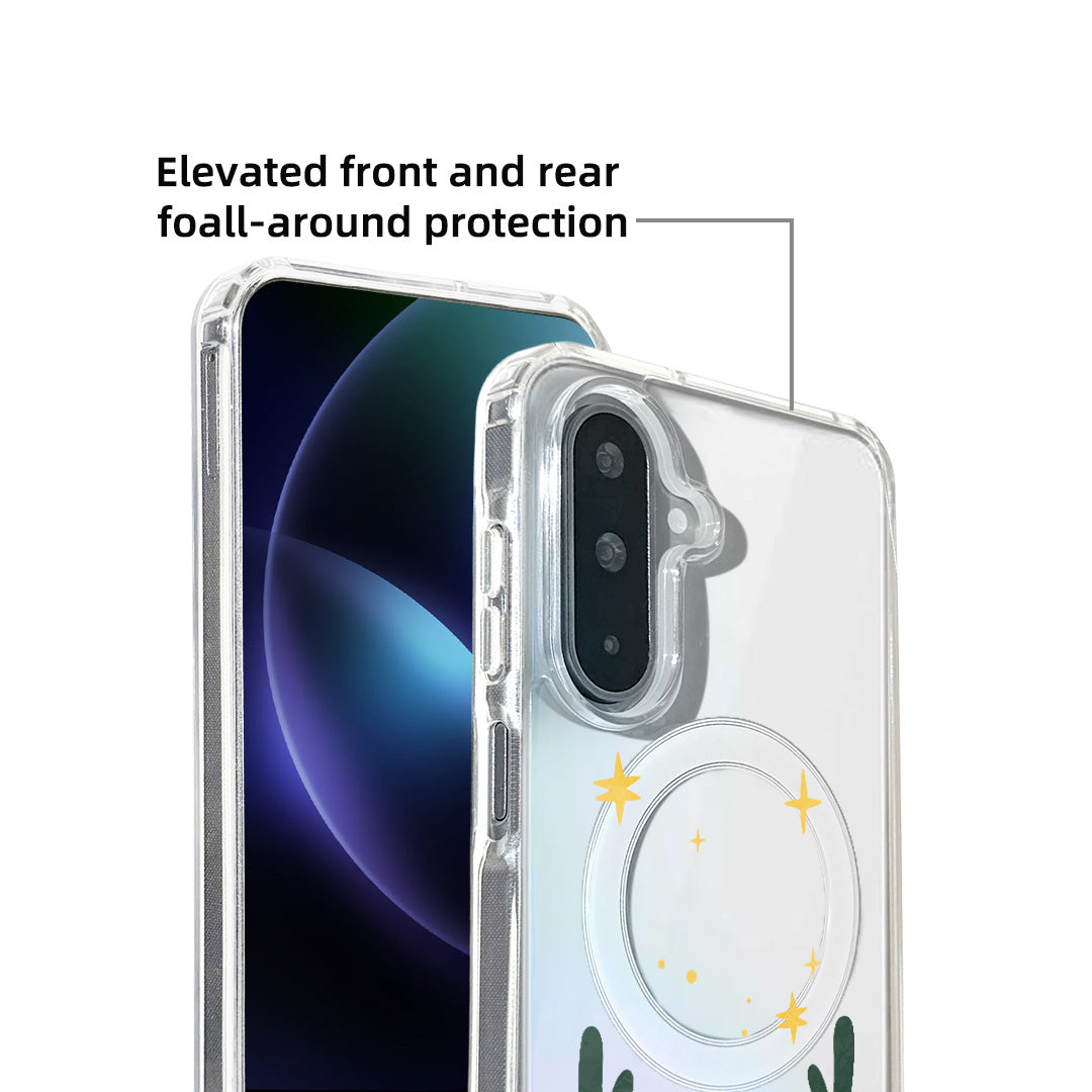 For Samsung Galaxy A17 4G / Galaxy A26 5G / Galaxy A17 5G Magnetic Case Clear Edge TPU + Acrylic Cover - Deer Head