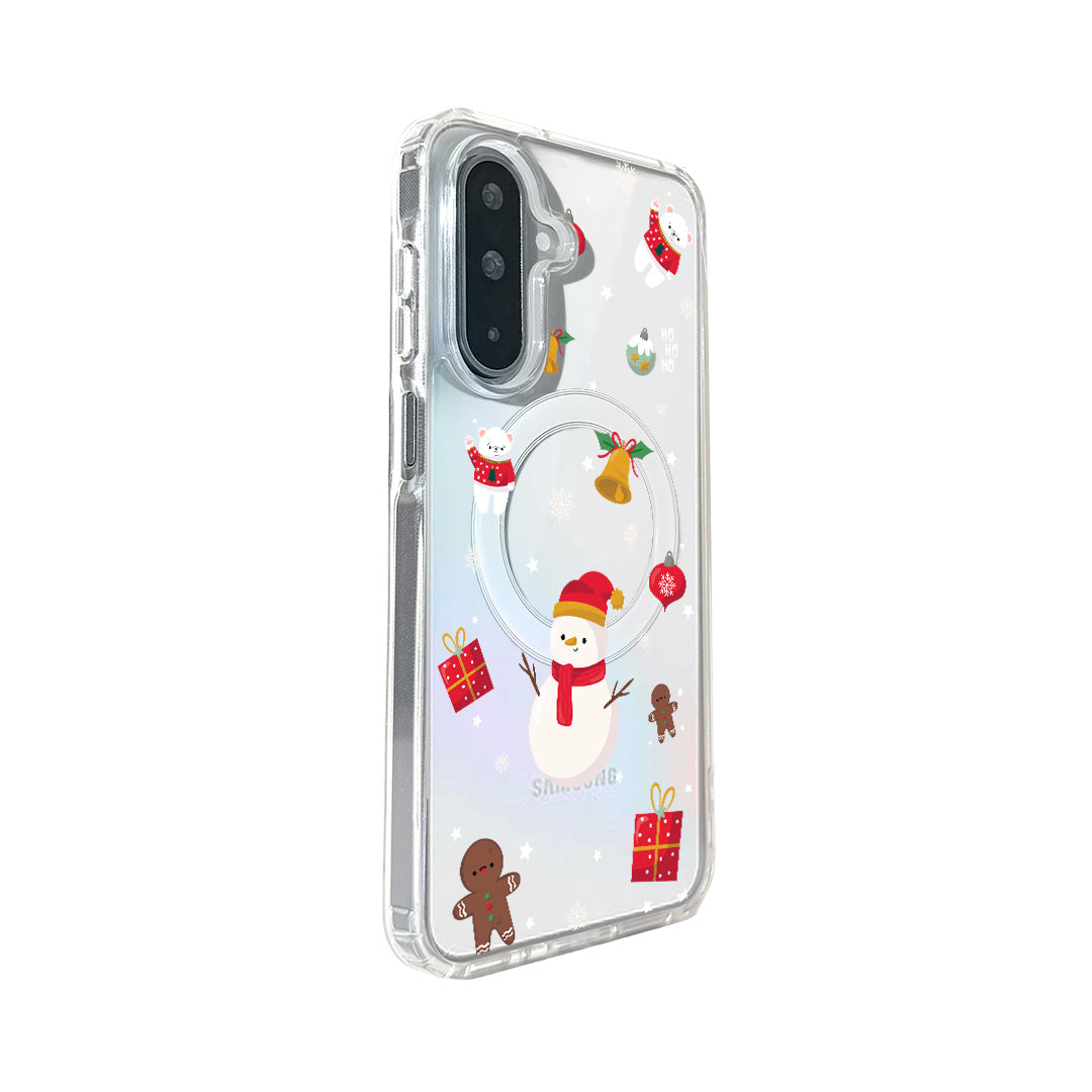 For Samsung Galaxy A17 4G / Galaxy A26 5G / Galaxy A17 5G Magnetic Case Clear Edge TPU + Acrylic Cover - Snowy Fun