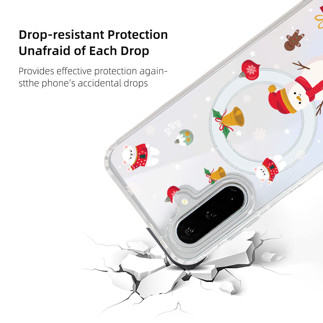 For Samsung Galaxy A17 4G / Galaxy A26 5G / Galaxy A17 5G Magnetic Case Clear Edge TPU + Acrylic Cover - Snowy Fun