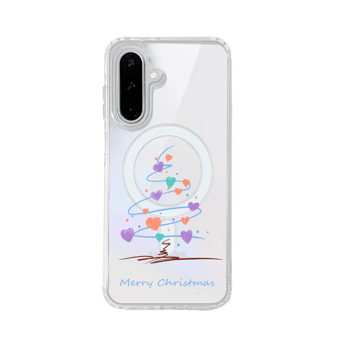 For Samsung Galaxy A56 5G / Galaxy A36 5G Case Clear Edge TPU + Acrylic Cover Magnetic Case - Heart Tree