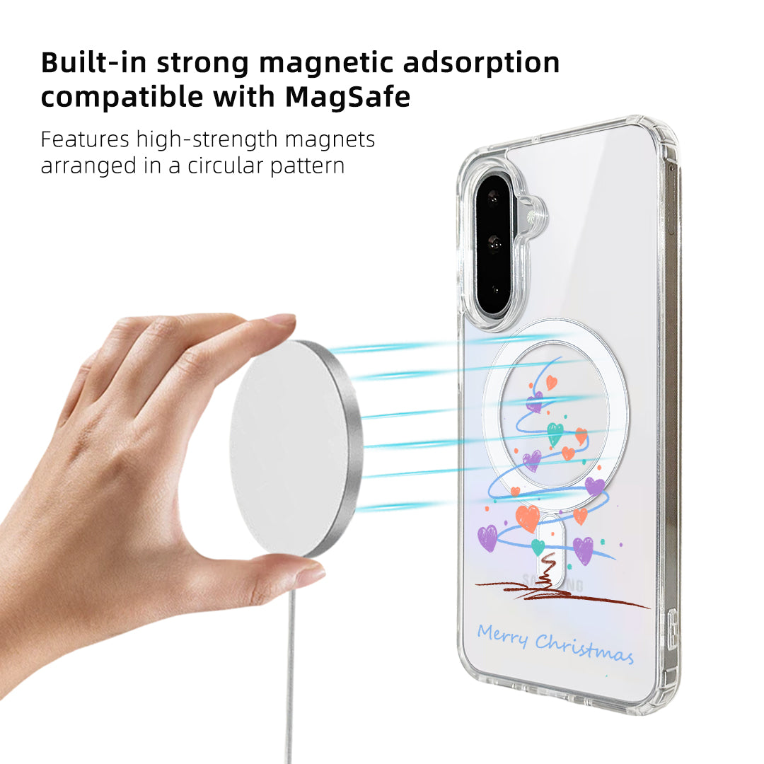 For Samsung Galaxy A56 5G / Galaxy A36 5G Case Clear Edge TPU + Acrylic Cover Magnetic Case - Heart Tree