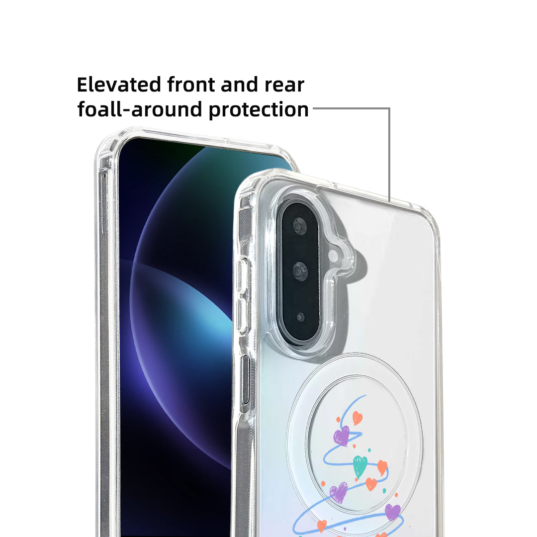 For Samsung Galaxy A56 5G / Galaxy A36 5G Case Clear Edge TPU + Acrylic Cover Magnetic Case - Heart Tree