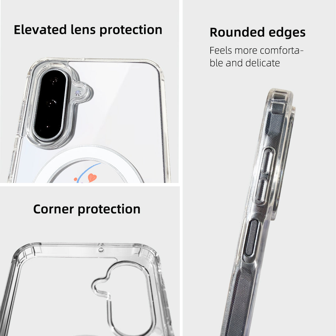 For Samsung Galaxy A56 5G / Galaxy A36 5G Case Clear Edge TPU + Acrylic Cover Magnetic Case - Heart Tree