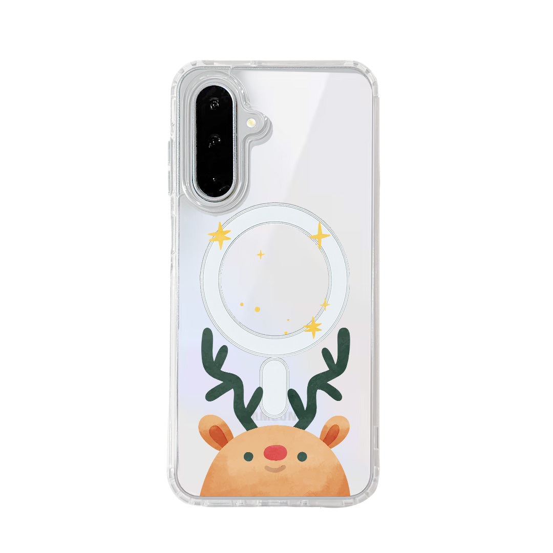 For Samsung Galaxy A56 5G / Galaxy A36 5G Case Clear Edge TPU + Acrylic Cover Magnetic Case - Deer Head