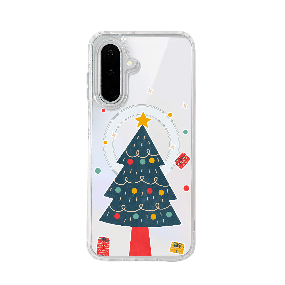 For Samsung Galaxy A15 4G / Galaxy A15 5G Case Clear Edge TPU + Acrylic Cover Magnetic Case - Minimalist Tree