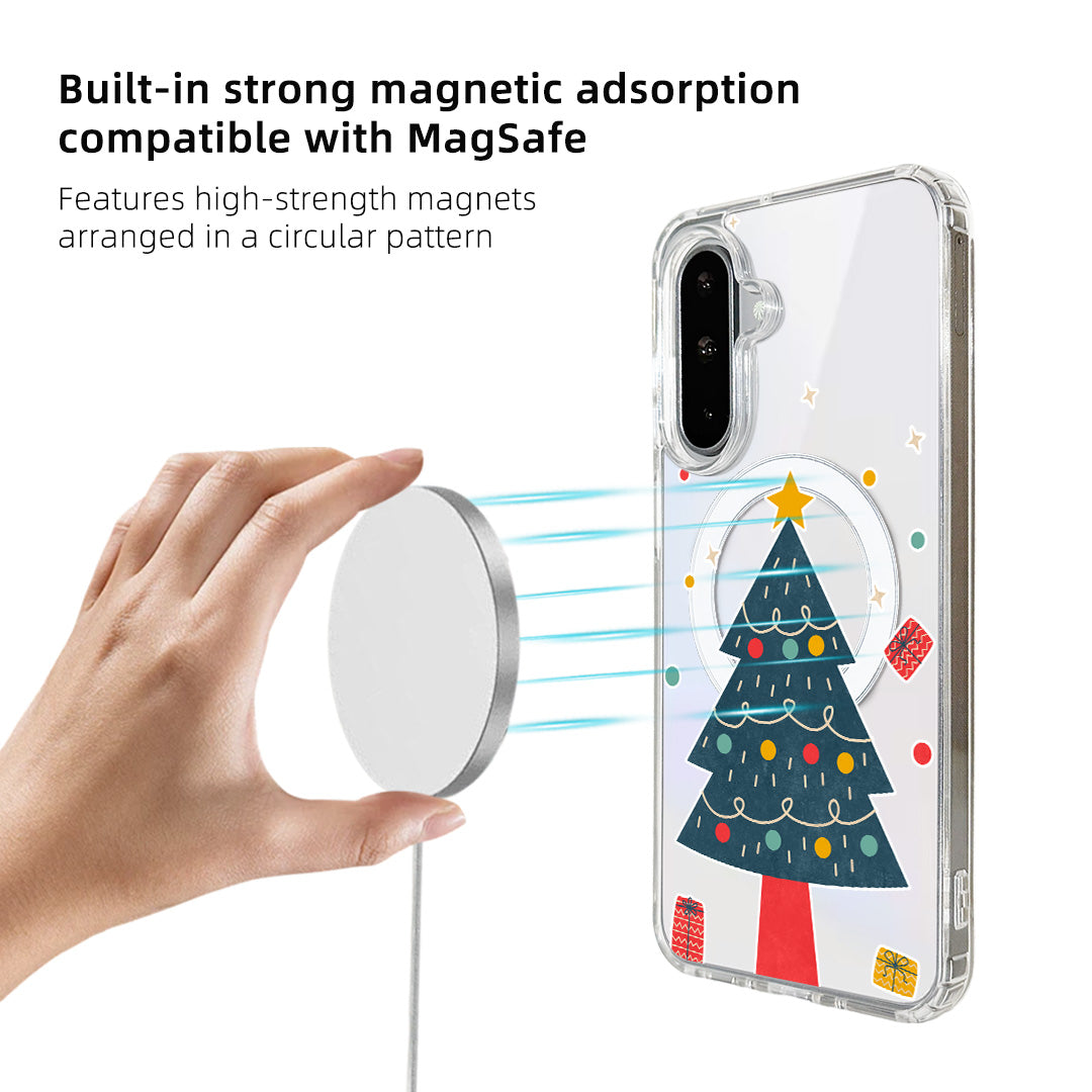 For Samsung Galaxy A15 4G / Galaxy A15 5G Case Clear Edge TPU + Acrylic Cover Magnetic Case - Minimalist Tree
